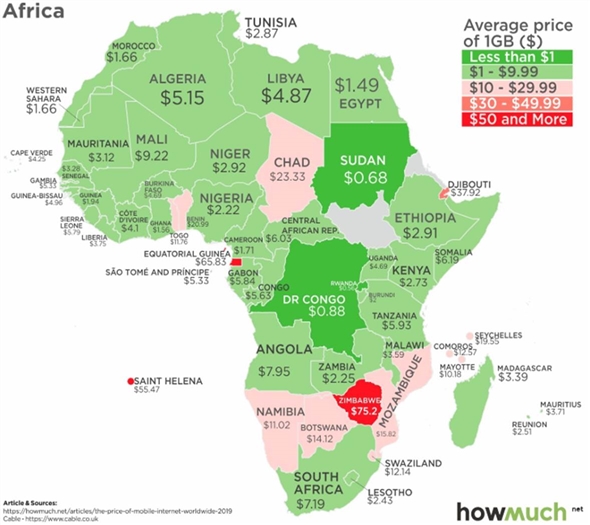 A map of africa with different colored countries/regions

Description automatically generated